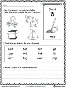 Short O Alphabet and Phonics Worksheets