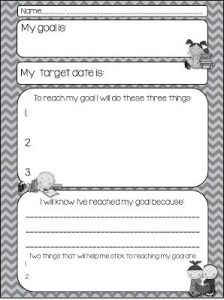 Swimming Goal Setting Worksheet