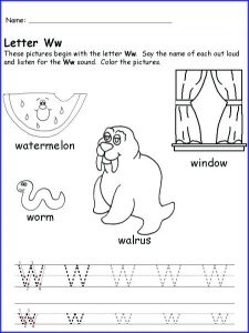 W Phonics Worksheets