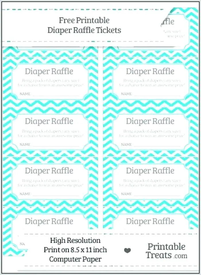 36 Cute Diaper Raffle Tickets