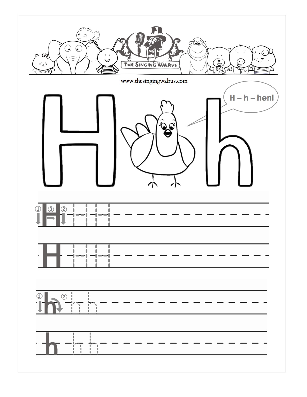 14 Enjoyable Letter H Worksheets for Kids | KittyBabyLove.com