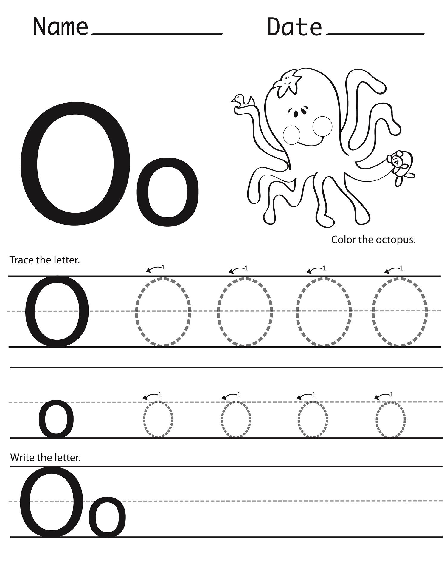 Printable Letter O Tracing Worksheets For Preschool Letter O 12 