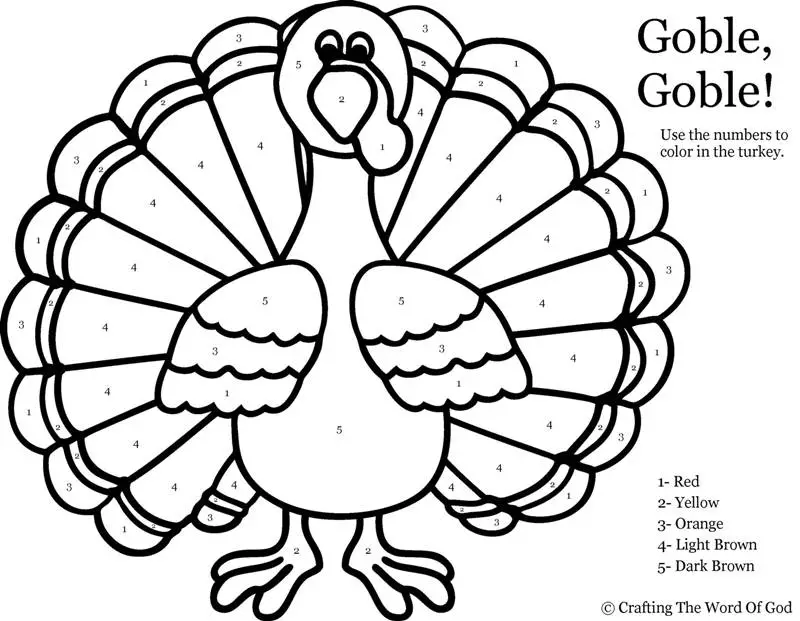 13 Enjoyable Thanksgiving Color by Number Worksheets