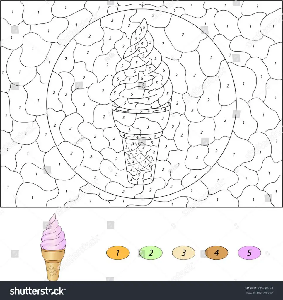9 Yummy Food Color by Number Worksheets | KittyBabyLove.com