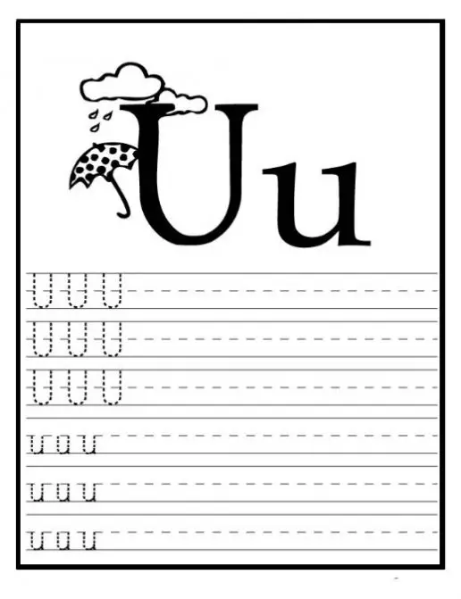 12 Letter U Worksheets for Young Learners | KittyBabyLove.com