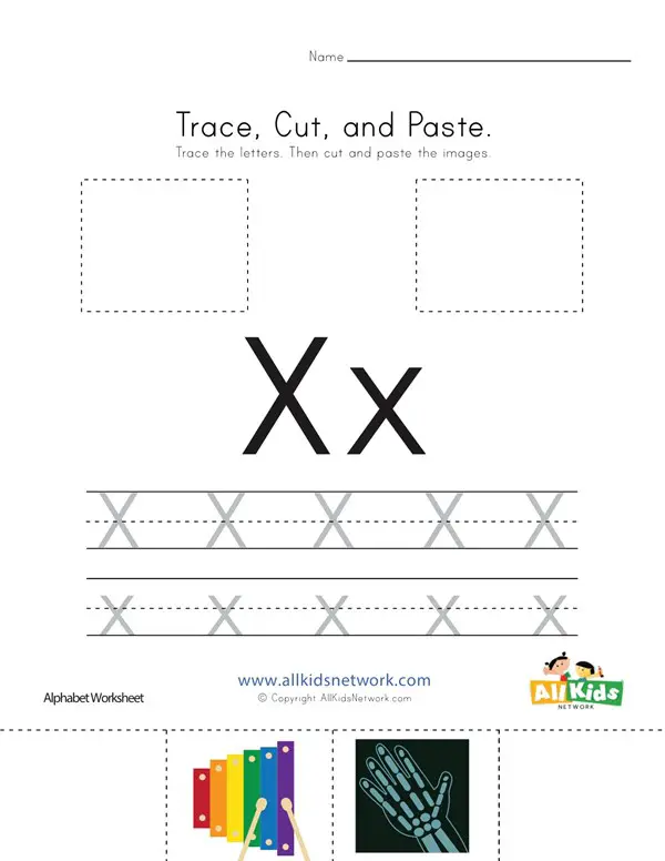 10 letter x learning worksheets for kids kittybabylovecom