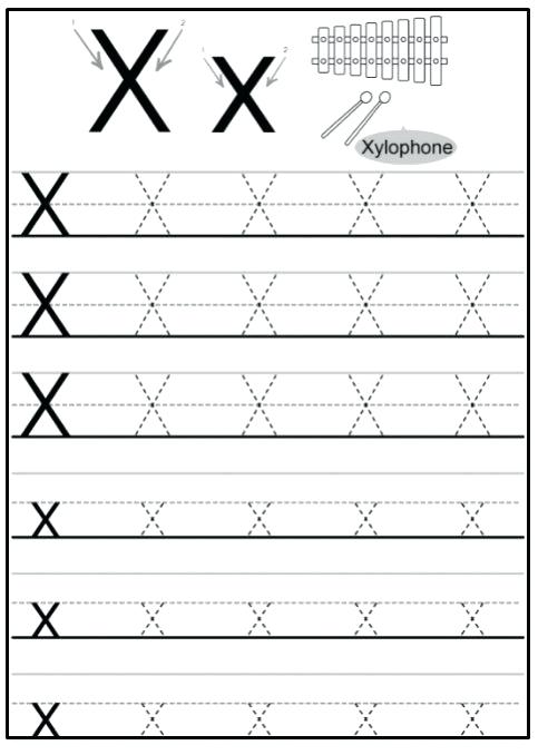 10 letter x learning worksheets for kids kittybabylovecom