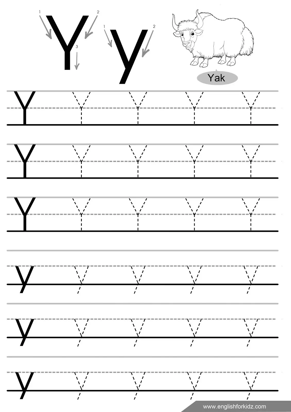 12 Instructive Letter Y Worksheets | KittyBabyLove.com