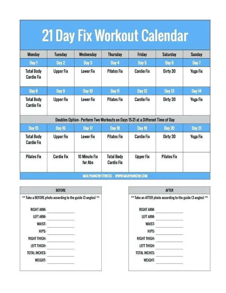 This is a photo of 21 Day Fix Workout Schedule Printable for woman It's just a graphic of 21 Day Fix Workout Schedule Printable for woman