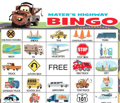 Road Bingo Printable Road Bingo Printable