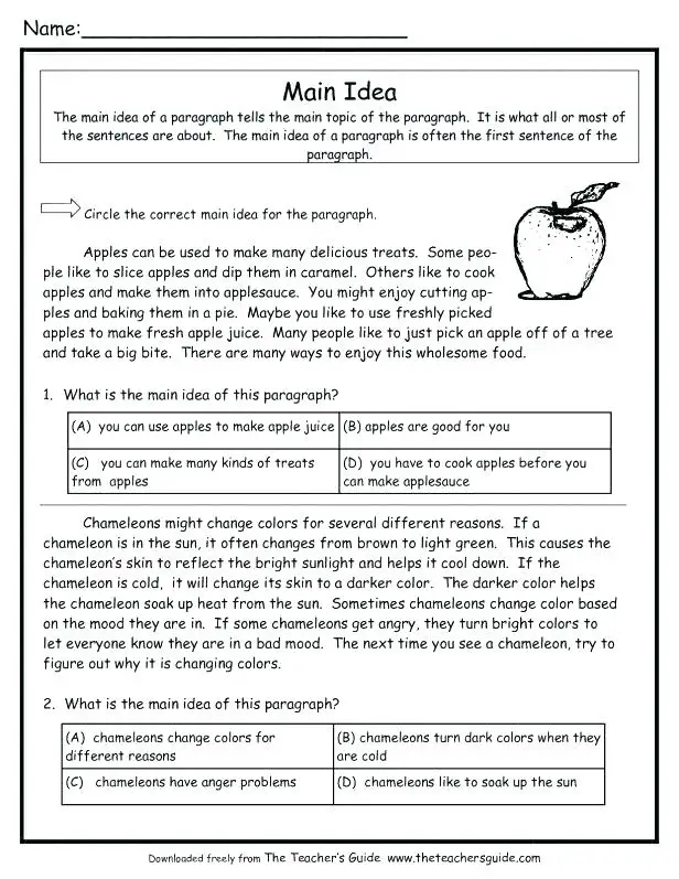 29 Comprehensive Main Idea Worksheets Kitty Baby Love