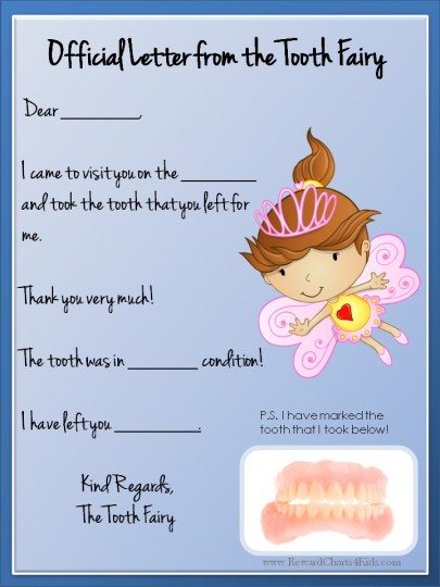 36 Cute Tooth Fairy Letters Kittybabylove Com