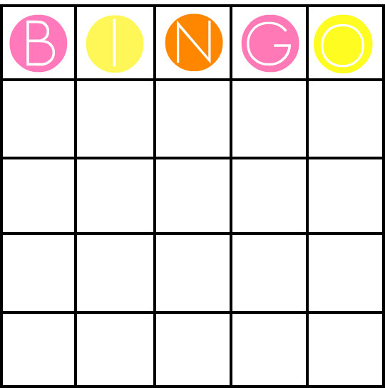 Blank Bingo Chart