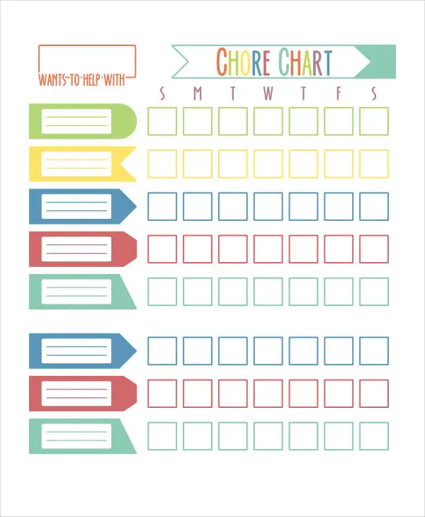 Blank Printable Chore Charts For Adults