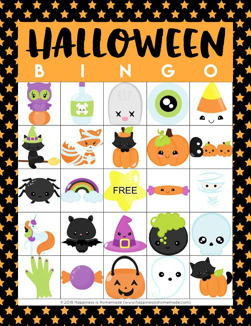 Candid image inside printable halloween bingo card Dashing image inside printable halloween bingo card