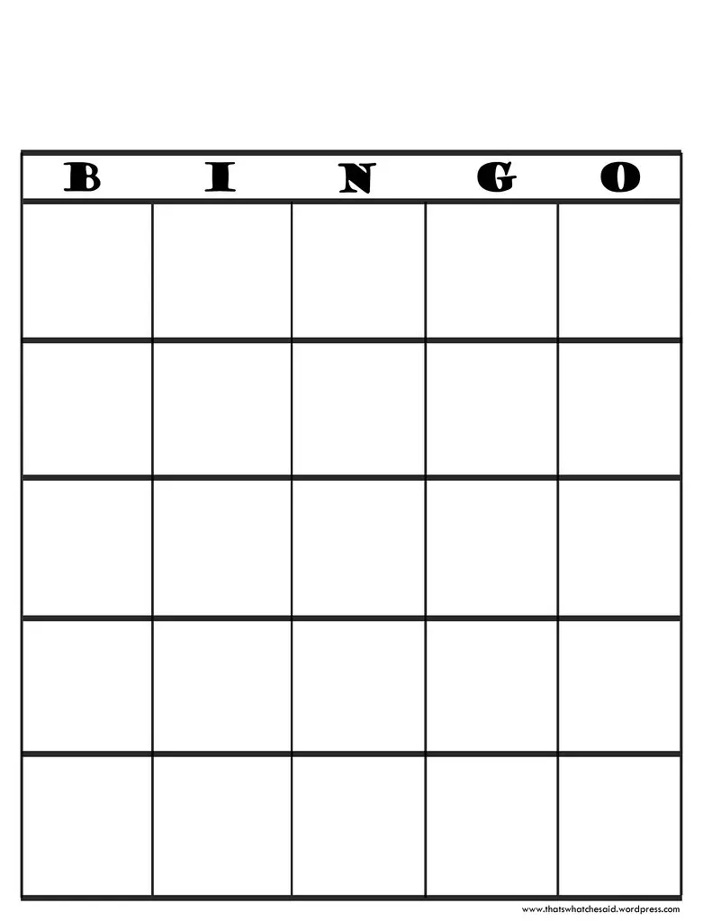 25 Amusing Blank Bingo Cards for All | KittyBabyLove.com