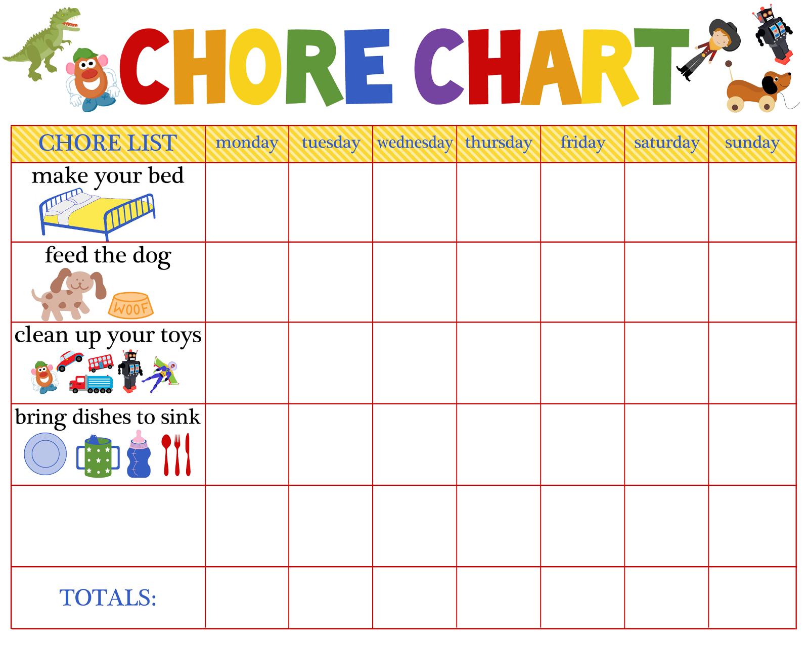 Printable Reward Charts For 7 Year Olds
