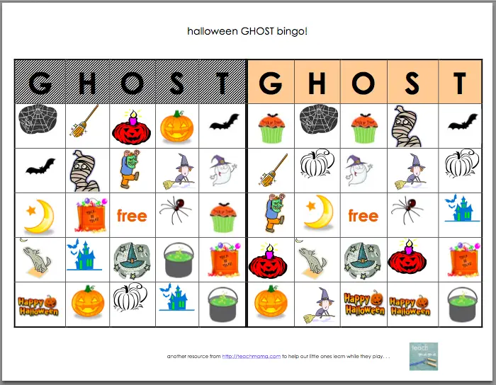 21 Eerily Fascinating Halloween Bingo Playing cards photograph regarding Free Printable Halloween Bingo Cards identify 21 Eerily Thrilling Halloween Bingo Playing cards