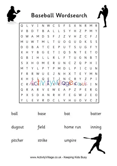 12 playful baseball word search printables kittybabylovecom