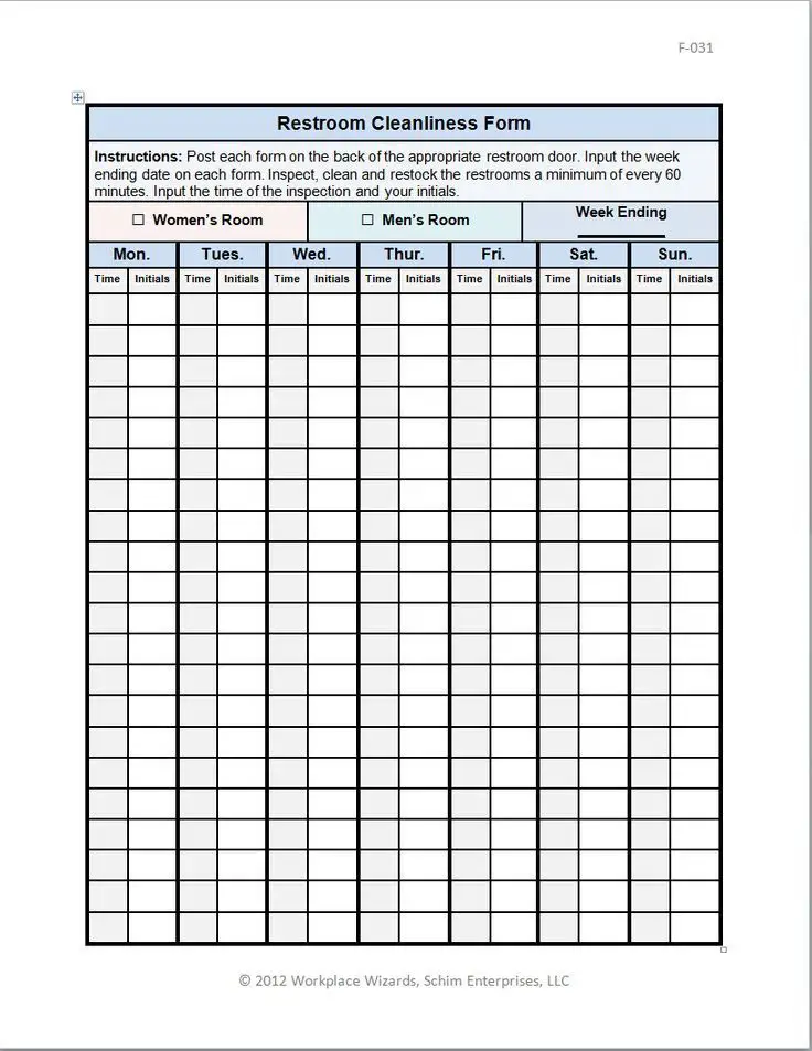 Cleaning Chart Template from www.kittybabylove.com