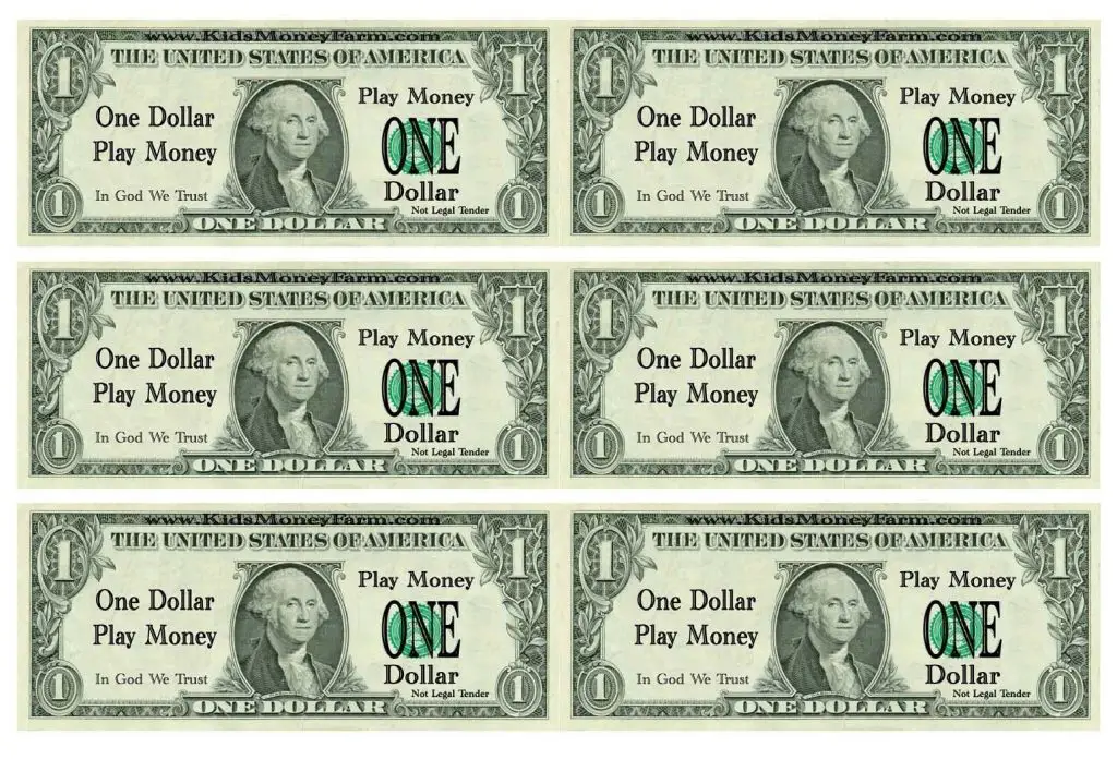 16 Fake Money Printables That Look Like Real Ones | KittyBabyLove.com