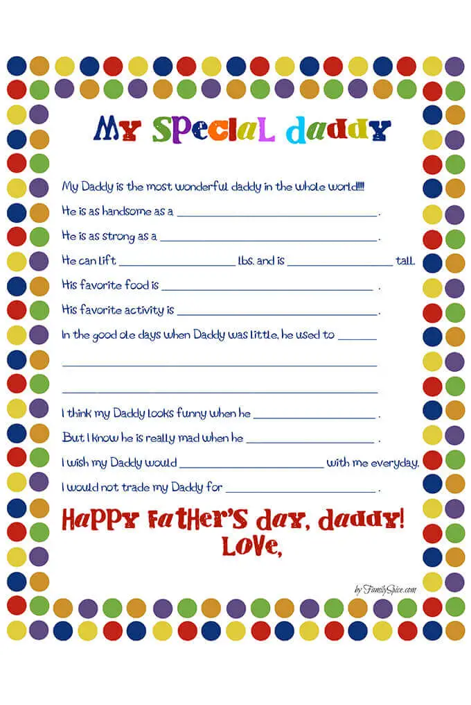 8 fun fathers day fill in the blank printables