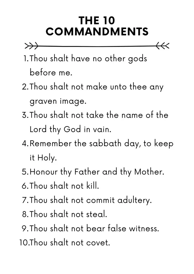 Printable Free Printable 10 Commandments