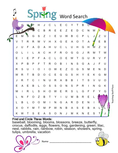 26 fun yet educative 4th grade word searches