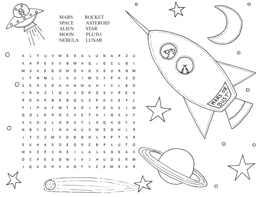 18 astronomical space word search puzzles kittybabylovecom