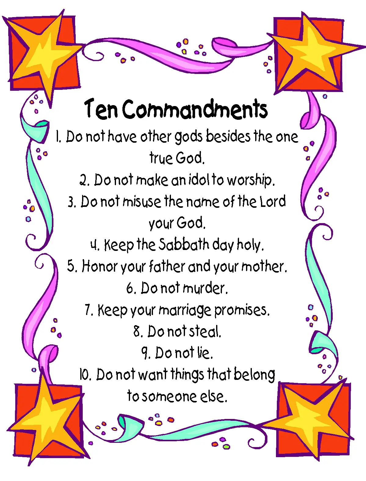16 Sacred Ten Commandments Printables Kitty Baby Love