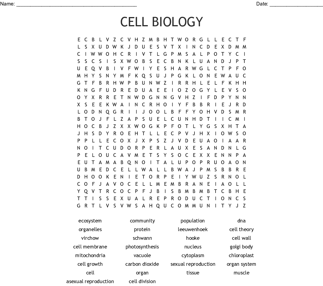 8 educative biology word searches kittybabylovecom