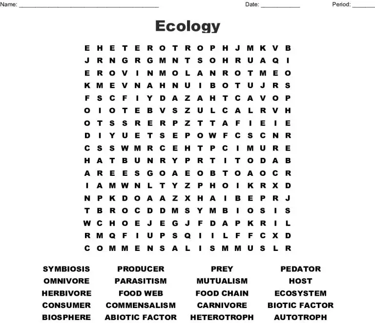 8 Enriching Ecology Word Search Puzzles | KittyBabyLove.com