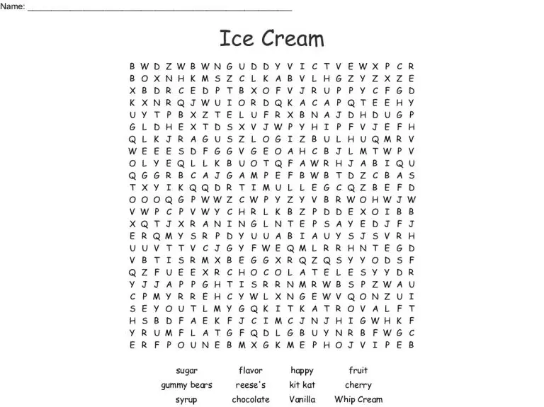 10 delicious ice cream word search puzzles kittybabylovecom
